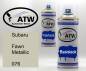 Preview: Subaru, Fawn Metallic, 076: 400ml Sprühdose + 400ml Klarlack - Set, von ATW Autoteile West.